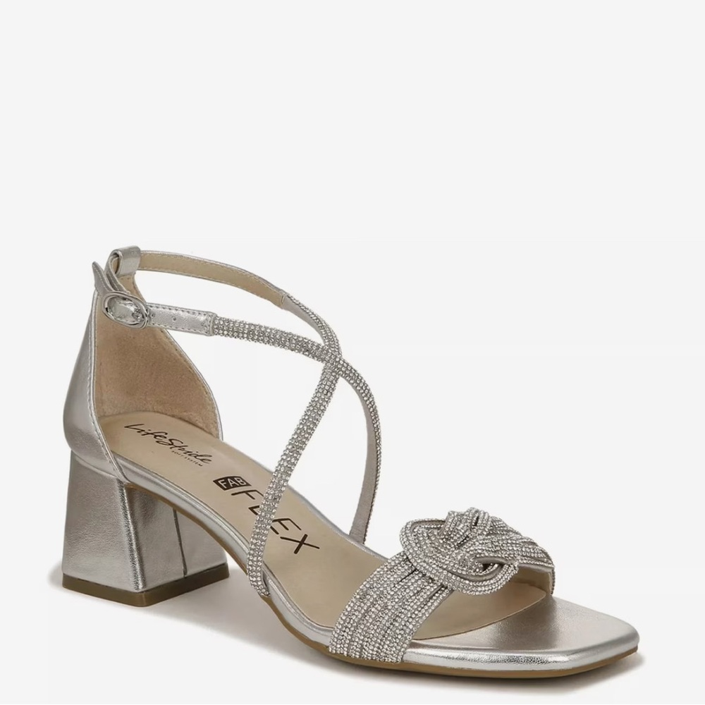 Life Stride Women's Silver Strappy Sandals